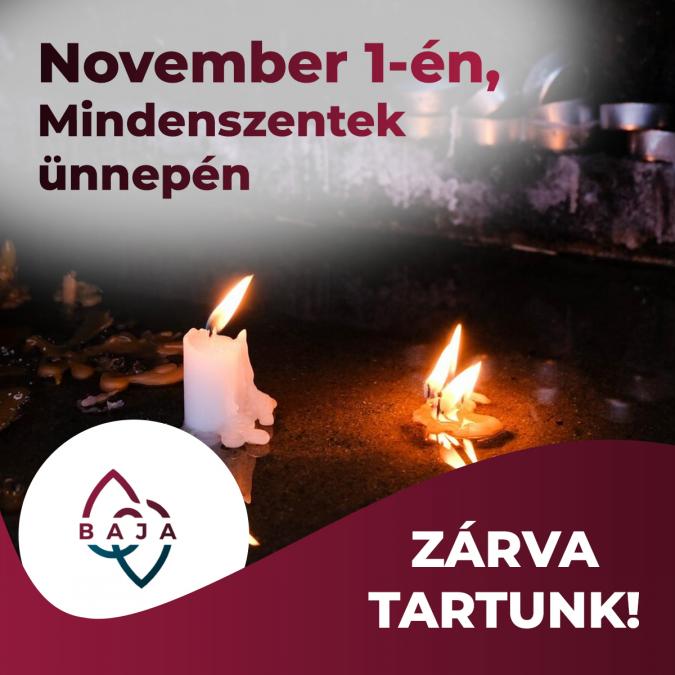 November 1-én zárva tartunk!