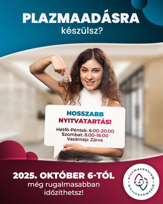 2025. október 6-tól hosszabb nyitvatartás!
